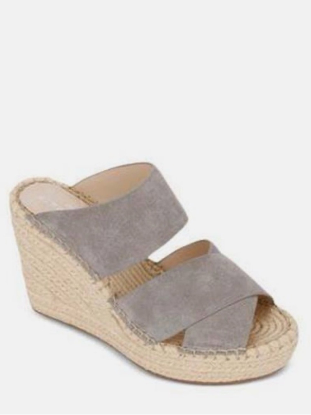 Kenneth Cole Gray Suede Espadrille Wedge Slide